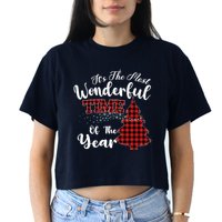 Christmas Trees It's The Most Wonderful Time Of The Year Crop Top