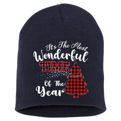 Christmas Trees It's The Most Wonderful Time Of The Year Short Acrylic Beanie