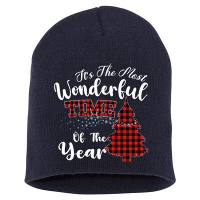 Christmas Trees It's The Most Wonderful Time Of The Year Short Acrylic Beanie