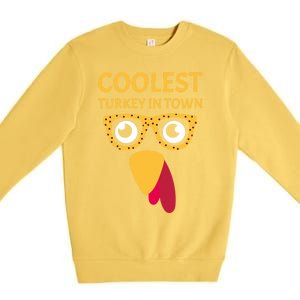 Coolest Turkey In Town Turkish Nose Glasses Disguise Gift Premium Crewneck Sweatshirt