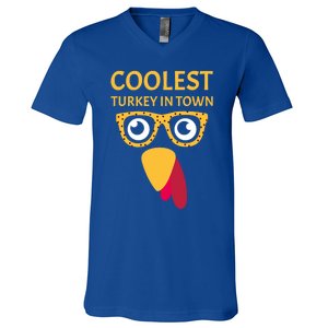 Coolest Turkey In Town Turkish Nose Glasses Disguise Gift V-Neck T-Shirt