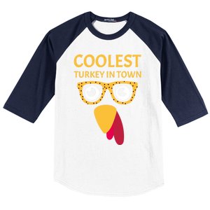 Coolest Turkey In Town Turkish Nose Glasses Disguise Gift Baseball Sleeve Shirt