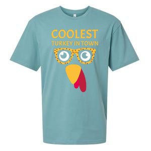 Coolest Turkey In Town Turkish Nose Glasses Disguise Gift Sueded Cloud Jersey T-Shirt