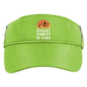 Coolest Turkeys In Town Funny Thanksgiving 4 Person Family Great Gift Adult Drive Performance Visor