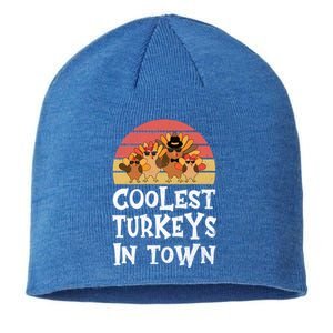 Coolest Turkeys In Town Funny Thanksgiving 4 Person Family Great Gift Sustainable Beanie