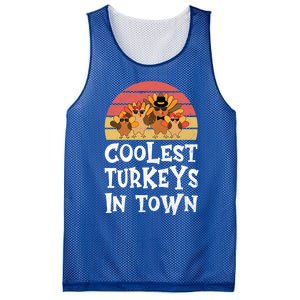 Coolest Turkeys In Town Funny Thanksgiving 4 Person Family Great Gift Mesh Reversible Basketball Jersey Tank