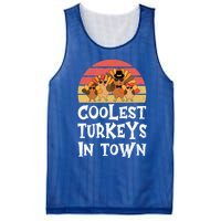 Coolest Turkeys In Town Funny Thanksgiving 4 Person Family Great Gift Mesh Reversible Basketball Jersey Tank