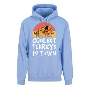 Coolest Turkeys In Town Funny Thanksgiving 4 Person Family Great Gift Unisex Surf Hoodie