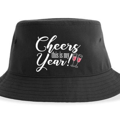 Cheers This Is My Year Happy New Year New Years Eve Gift Sustainable Bucket Hat