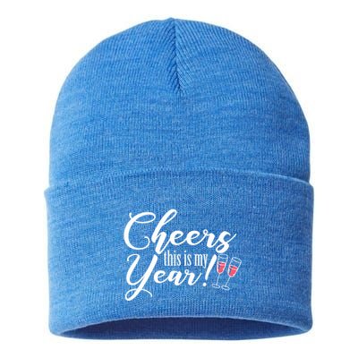 Cheers This Is My Year Happy New Year New Years Eve Gift Sustainable Knit Beanie
