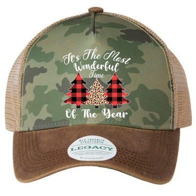 Christmas Trees It's The Most Wonderful Time Of The Year Plaid Leopard Trees Legacy Tie Dye Trucker Hat