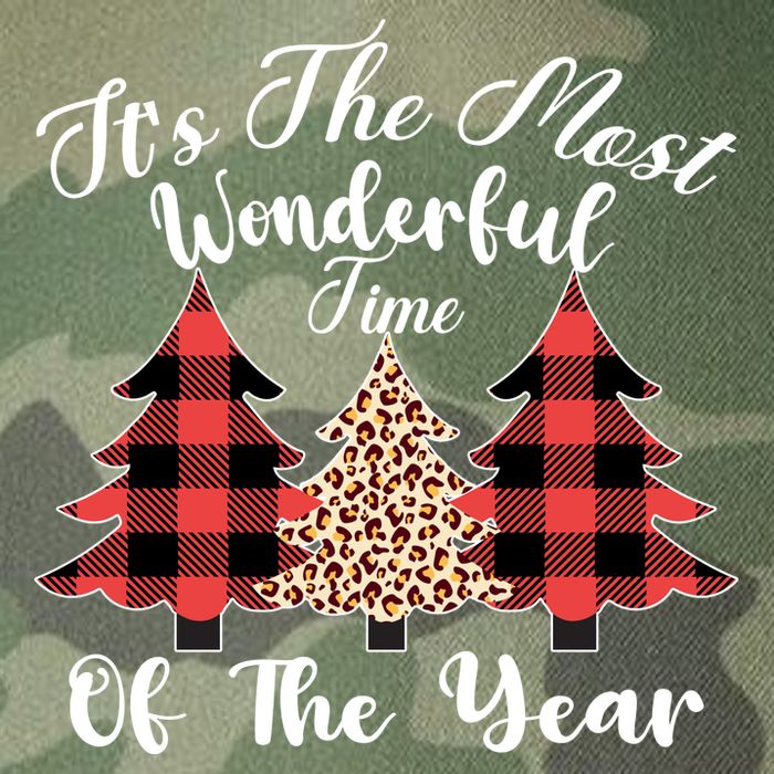 Christmas Trees It's The Most Wonderful Time Of The Year Plaid Leopard Trees Legacy Tie Dye Trucker Hat