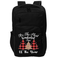 Christmas Trees It's The Most Wonderful Time Of The Year Plaid Leopard Trees Impact Tech Backpack