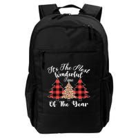 Christmas Trees It's The Most Wonderful Time Of The Year Plaid Leopard Trees Backpack