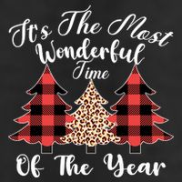 Christmas Trees It's The Most Wonderful Time Of The Year Plaid Leopard Trees 25L Jumbo Tote