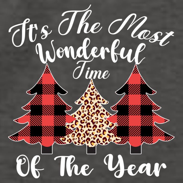 Christmas Trees It's The Most Wonderful Time Of The Year Plaid Leopard Trees Vector Backpack