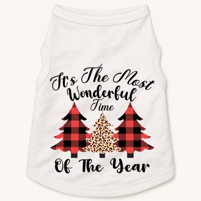 Christmas Trees It's The Most Wonderful Time Of The Year Plaid Leopard Trees Doggie Tank