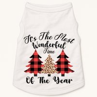 Christmas Trees It's The Most Wonderful Time Of The Year Plaid Leopard Trees Doggie Tank