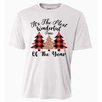 Christmas Trees It's The Most Wonderful Time Of The Year Plaid Leopard Trees Cooling Performance Crew T-Shirt