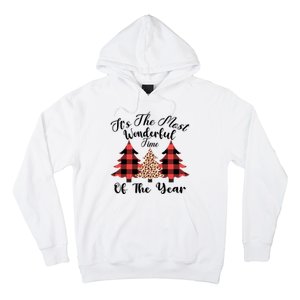 Christmas Trees It's The Most Wonderful Time Of The Year Plaid Leopard Trees Hoodie