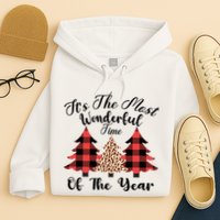 Christmas Trees It's The Most Wonderful Time Of The Year Plaid Leopard Trees Hoodie