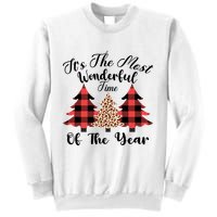 Christmas Trees It's The Most Wonderful Time Of The Year Plaid Leopard Trees Sweatshirt