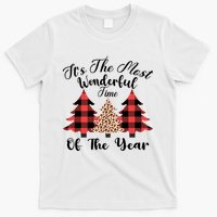 Christmas Trees It's The Most Wonderful Time Of The Year Plaid Leopard Trees T-Shirt