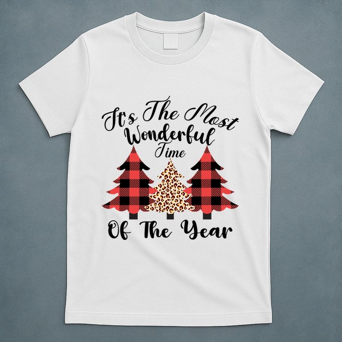 Christmas Trees It's The Most Wonderful Time Of The Year Plaid Leopard Trees T-Shirt