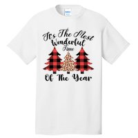 Christmas Trees It's The Most Wonderful Time Of The Year Plaid Leopard Trees Tall T-Shirt