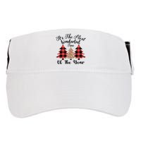 Christmas Trees It's The Most Wonderful Time Of The Year Plaid Leopard Trees Adult Drive Performance Visor