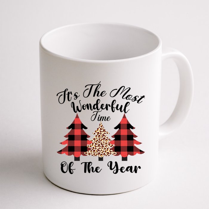 Christmas Trees It's The Most Wonderful Time Of The Year Plaid Leopard Trees Mug