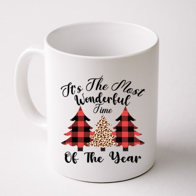 Christmas Trees It's The Most Wonderful Time Of The Year Plaid Leopard Trees Mug