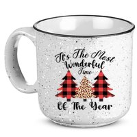 Christmas Trees It's The Most Wonderful Time Of The Year Plaid Leopard Trees 15oz Campfire Ceramic Mug