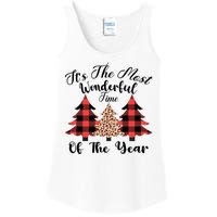 Christmas Trees It's The Most Wonderful Time Of The Year Plaid Leopard Trees Ladies Essential Tank