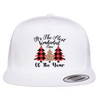 Christmas Trees It's The Most Wonderful Time Of The Year Plaid Leopard Trees Flatbill Hat