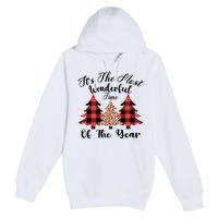 Christmas Trees It's The Most Wonderful Time Of The Year Plaid Leopard Trees Premium Pullover Hoodie