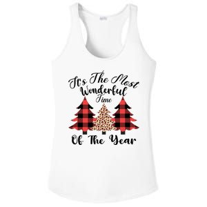 Christmas Trees It's The Most Wonderful Time Of The Year Plaid Leopard Trees Ladies PosiCharge Competitor Racerback Tank