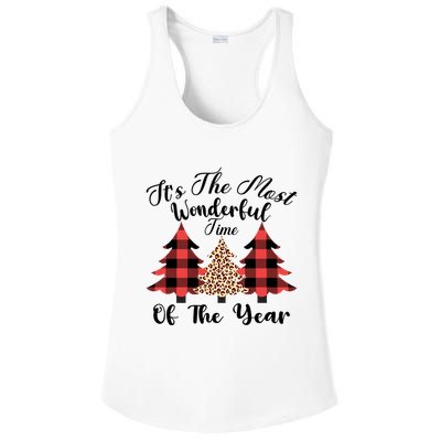 Christmas Trees It's The Most Wonderful Time Of The Year Plaid Leopard Trees Ladies PosiCharge Competitor Racerback Tank