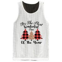 Christmas Trees It's The Most Wonderful Time Of The Year Plaid Leopard Trees Mesh Reversible Basketball Jersey Tank