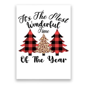 Christmas Trees It's The Most Wonderful Time Of The Year Plaid Leopard Trees Poster