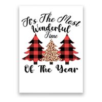 Christmas Trees It's The Most Wonderful Time Of The Year Plaid Leopard Trees Poster