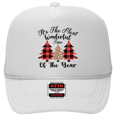 Christmas Trees It's The Most Wonderful Time Of The Year Plaid Leopard Trees Trucker Hat