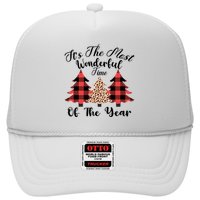 Christmas Trees It's The Most Wonderful Time Of The Year Plaid Leopard Trees Trucker Hat