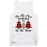 Christmas Trees It's The Most Wonderful Time Of The Year Plaid Leopard Trees Tank Top