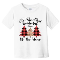 Christmas Trees It's The Most Wonderful Time Of The Year Plaid Leopard Trees Toddler T-Shirt