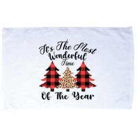 Christmas Trees It's The Most Wonderful Time Of The Year Plaid Leopard Trees Microfiber Hand Towel