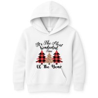 Christmas Trees It's The Most Wonderful Time Of The Year Plaid Leopard Trees Kids Hoodie