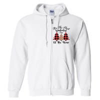 Christmas Trees It's The Most Wonderful Time Of The Year Plaid Leopard Trees Full Zip Hoodie