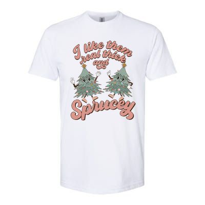 Christmas Tree I Like Them Real Thick And Sprucey Xmas Softstyle CVC T-Shirt