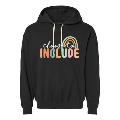 Choose To Include For Autism Teacher Special Education SPED Garment-Dyed Fleece Hoodie